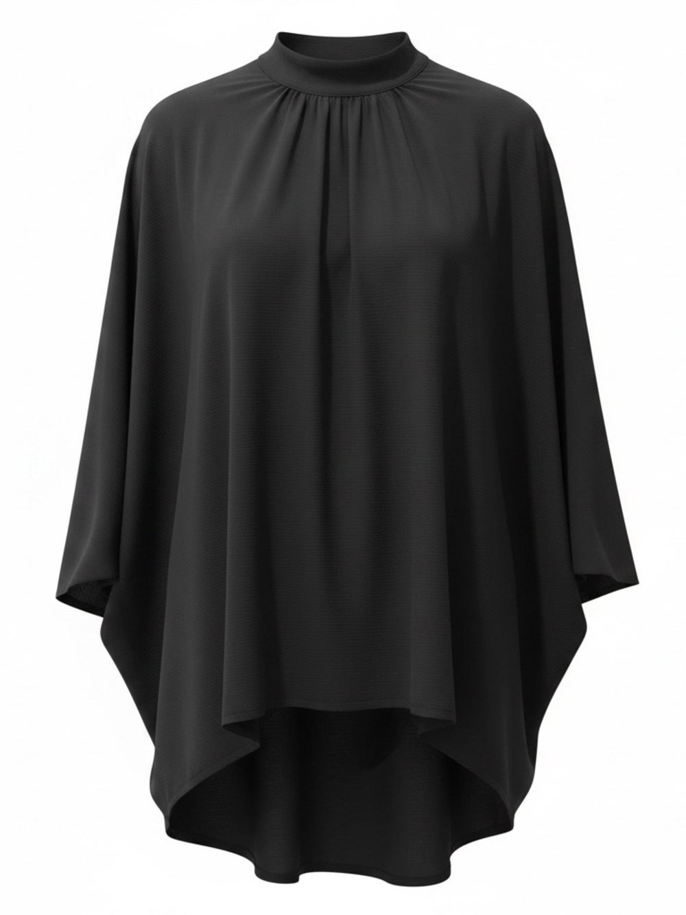 SHEIN Black Flowing Round-Neck Blouse with back tie.